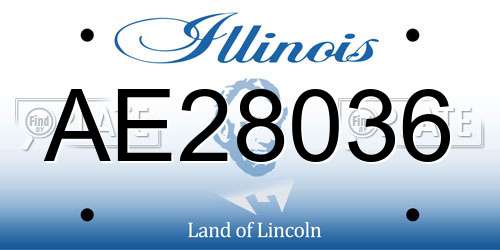 AE28036 Illinois License Plate