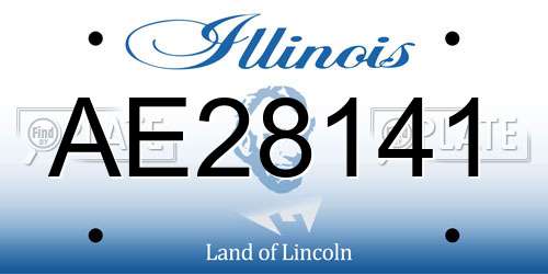 AE28141 Illinois License Plate