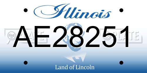 AE28251 Illinois License Plate