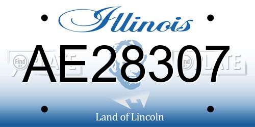 AE28307 Illinois License Plate