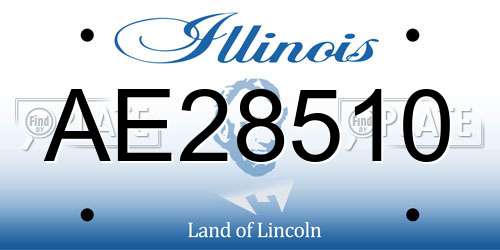 AE28510 Illinois License Plate