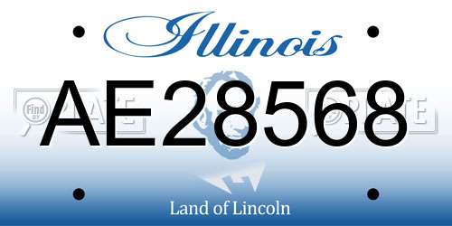 AE28568 Illinois License Plate