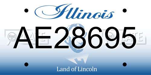 AE28695 Illinois License Plate