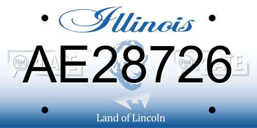 AE28726 Illinois License Plate