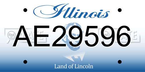 AE29596 Illinois License Plate