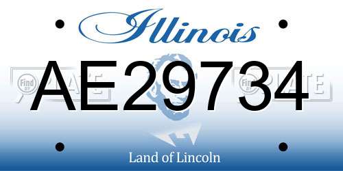 AE29734 Illinois License Plate