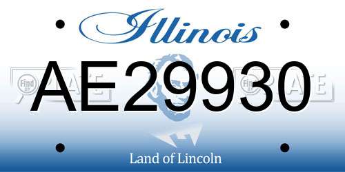 AE29930 Illinois License Plate