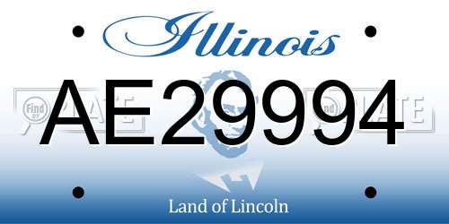 AE29994 Illinois License Plate