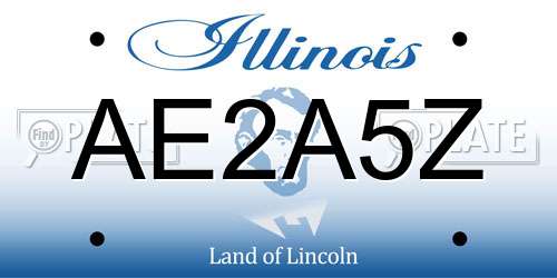 AE2A5Z Illinois License Plate