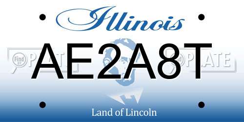 AE2A8T Illinois License Plate