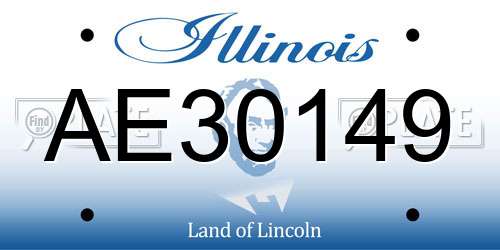 AE30149 Illinois License Plate