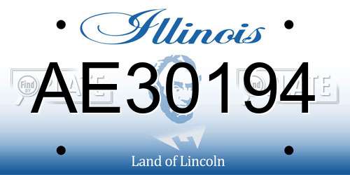 AE30194 Illinois License Plate