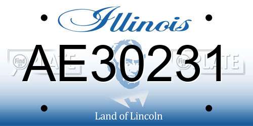 AE30231 Illinois License Plate