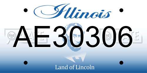 AE30306 Illinois License Plate