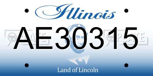 AE30315 Illinois License Plate