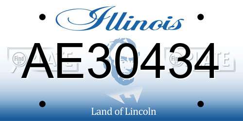 AE30434 Illinois License Plate