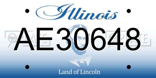 AE30648 Illinois License Plate