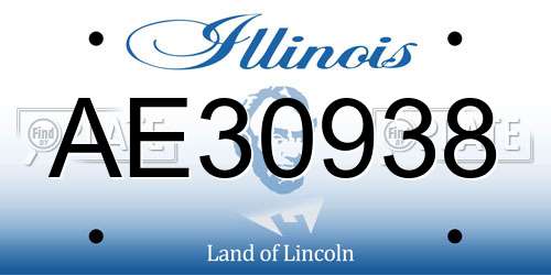 AE30938 Illinois License Plate