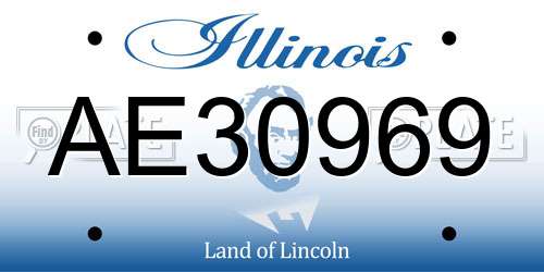 AE30969 Illinois License Plate