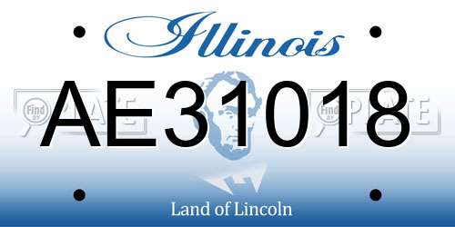 AE31018 Illinois License Plate