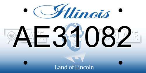 AE31082 Illinois License Plate