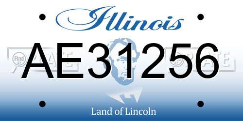 AE31256 Illinois License Plate