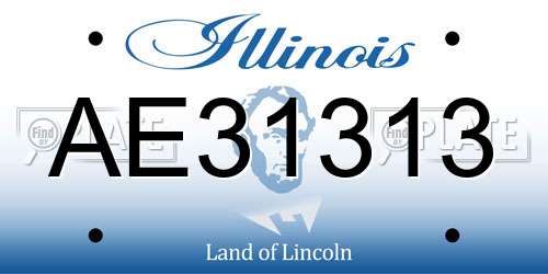 AE31313 Illinois License Plate