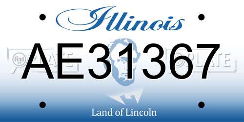 AE31367 Illinois License Plate
