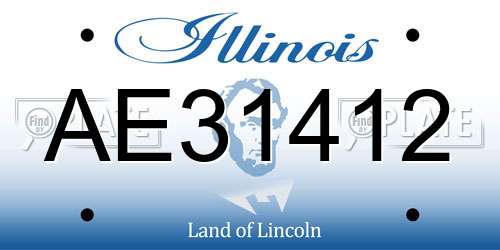 AE31412 Illinois License Plate