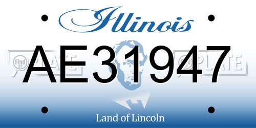 AE31947 Illinois License Plate