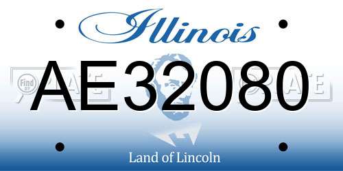 AE32080 Illinois License Plate