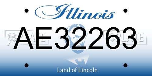 AE32263 Illinois License Plate