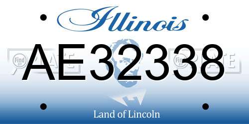 AE32338 Illinois License Plate
