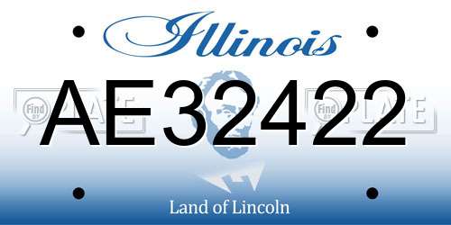 AE32422 Illinois License Plate