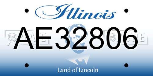 AE32806 Illinois License Plate