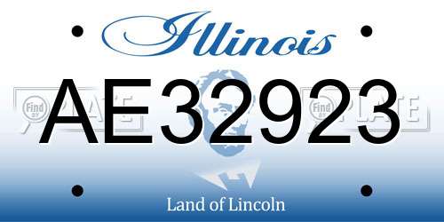 AE32923 Illinois License Plate