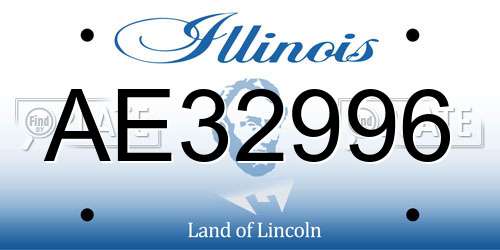 AE32996 Illinois License Plate