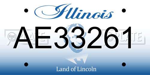 AE33261 Illinois License Plate