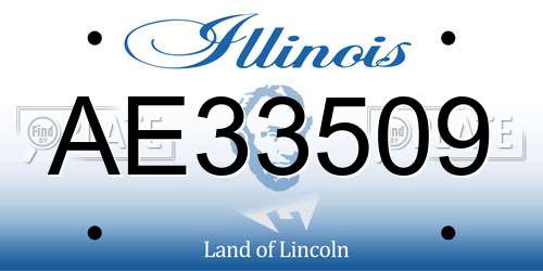 AE33509 Illinois License Plate