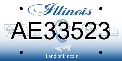 AE33523 Illinois License Plate