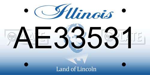 AE33531 Illinois License Plate