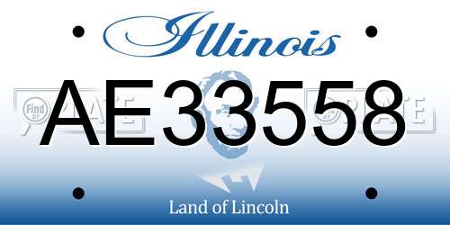 AE33558 Illinois License Plate