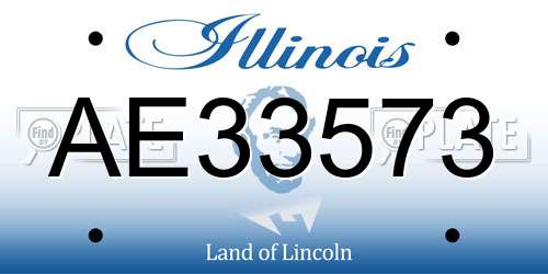 AE33573 Illinois License Plate