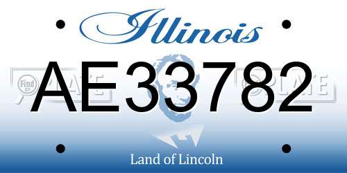 AE33782 Illinois License Plate