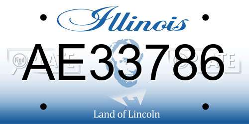 AE33786 Illinois License Plate