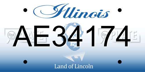 AE34174 Illinois License Plate