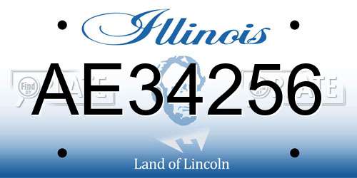 AE34256 Illinois License Plate