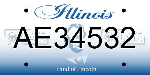 AE34532 Illinois License Plate