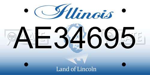 AE34695 Illinois License Plate