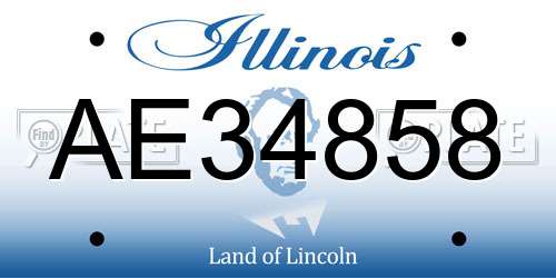 AE34858 Illinois License Plate